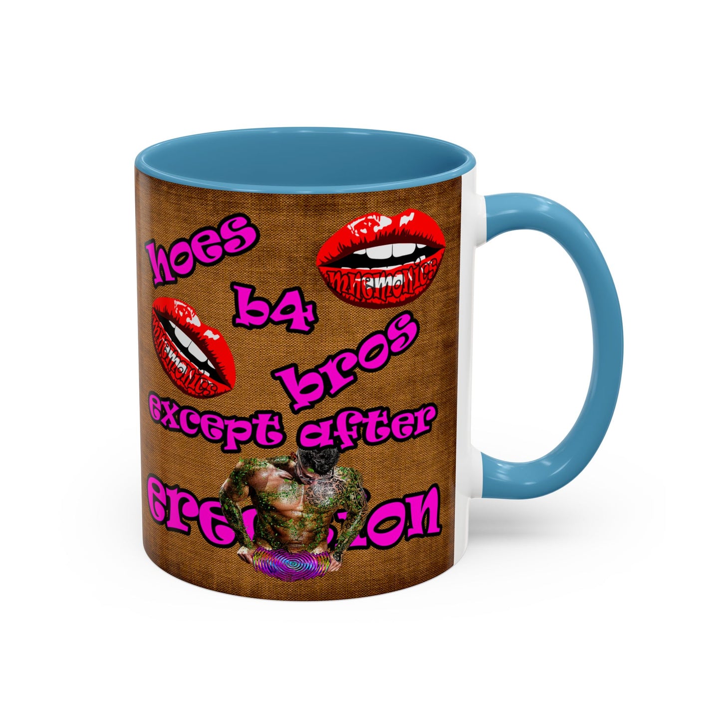 hoes b4 bros - Accent Mug (brown papyrus)