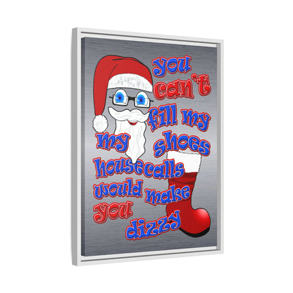 santa's shoes - framed canvas art (brushed nickel)