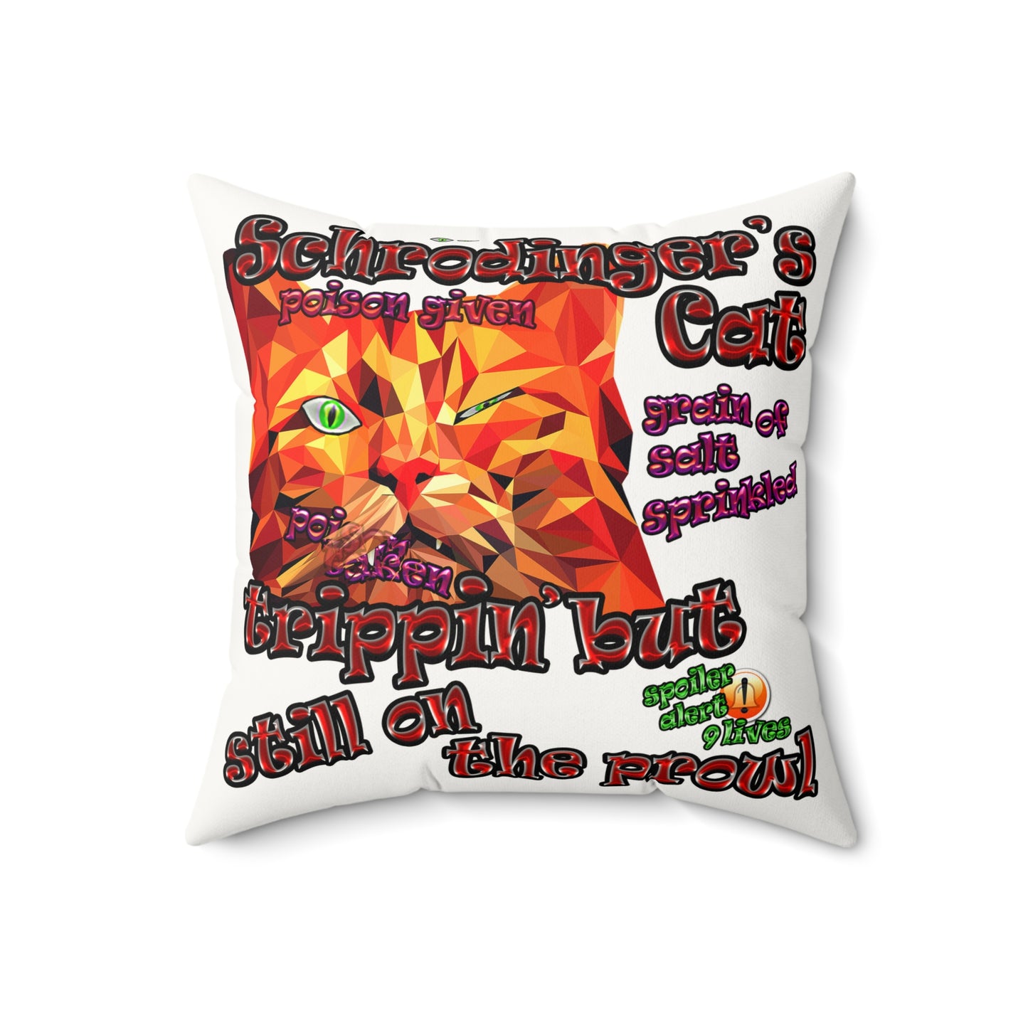 schrodinger's cat - Faux Suede Square Pillow - (white)