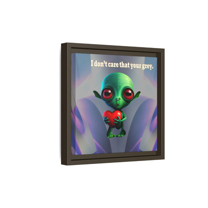 I don't care that your grey - framed canvas art (grey-pink wave)