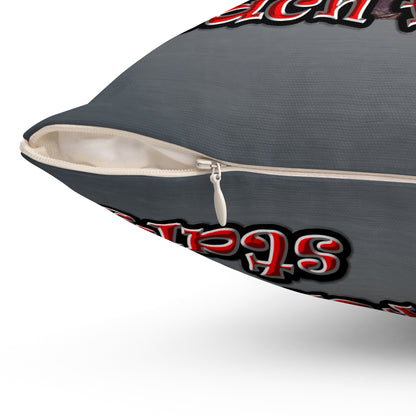 defy conquer reach - Spun Polyester Square Pillow - (grey-light grey)