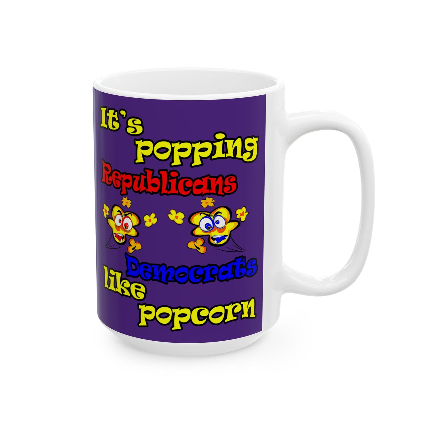 popping like popcorn - White Mug (purple)