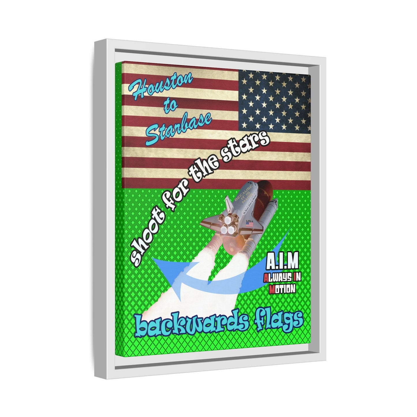 shoot for the stars - framed canvas art (logo green)