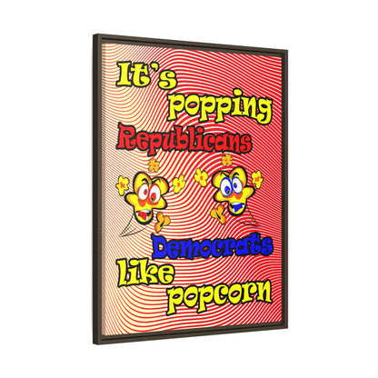 popping like popcorn - framed canvas art (yellow-orange wave)