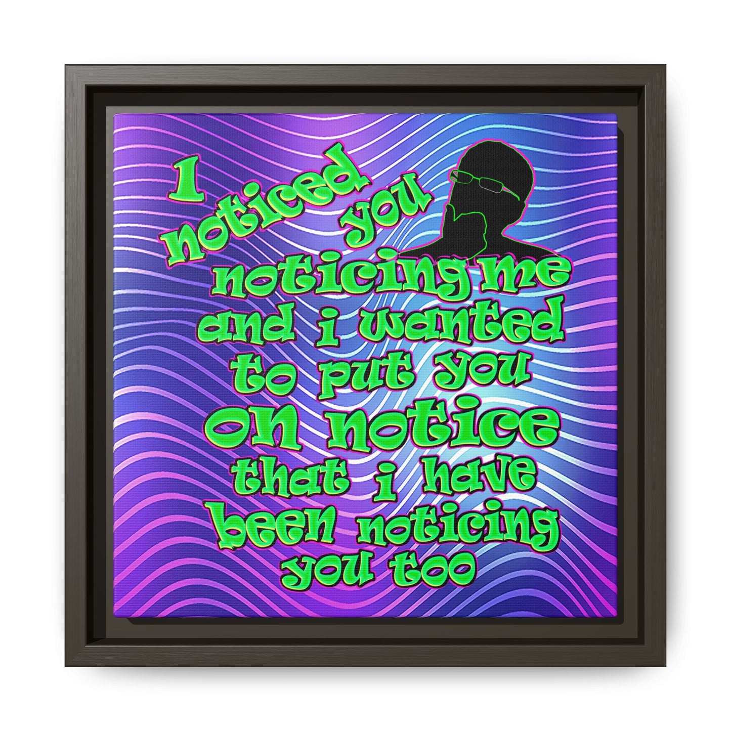 noticed you noticing - framed canvas art (purple wave)