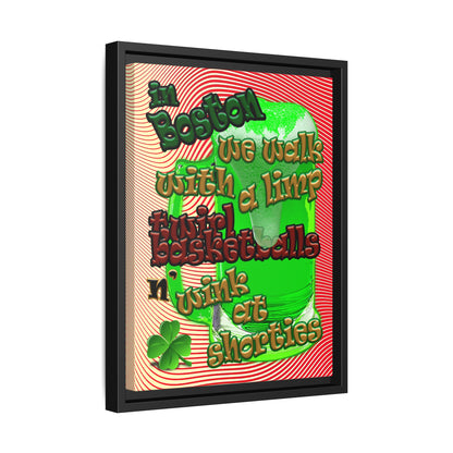 celtics logo - framed canvas art (yellow-orange wave)