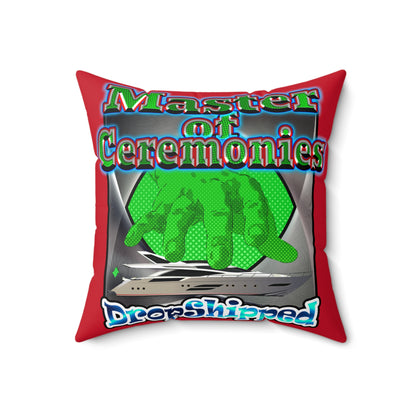 logo - Spun Polyester Square Pillow - (dark red)