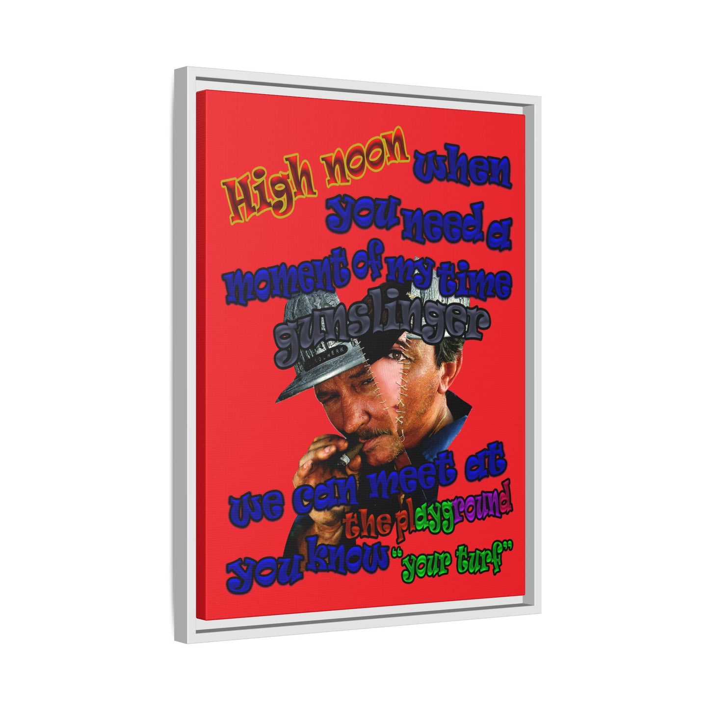 high noon - framed canvas art (red)