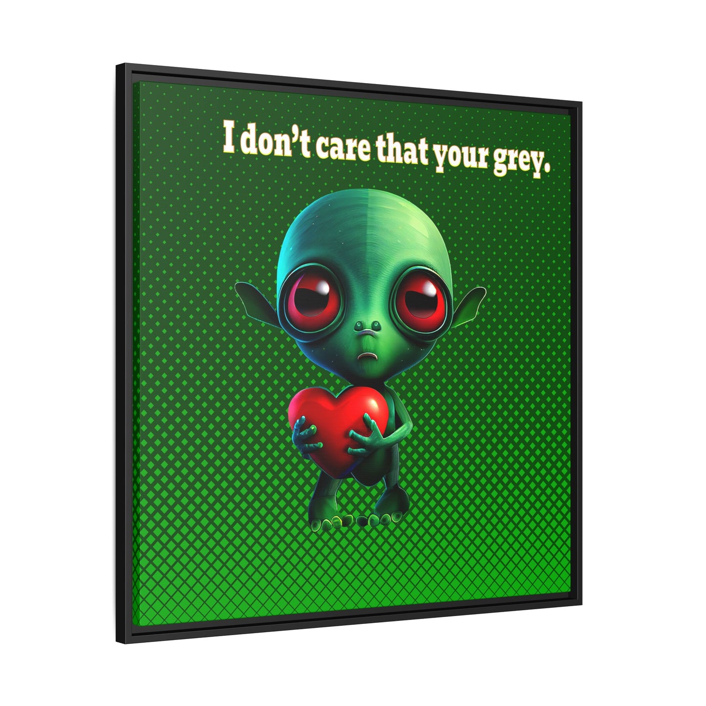 I don't care that your grey - framed canvas art (logo green)