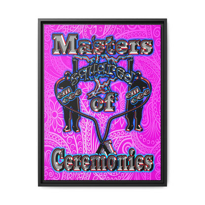 em cee squared - framed canvas art (pink swirl)