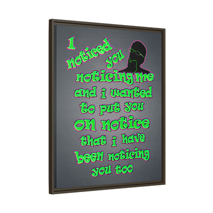 noticed you noticing - framed canvas art (grey-light grey)