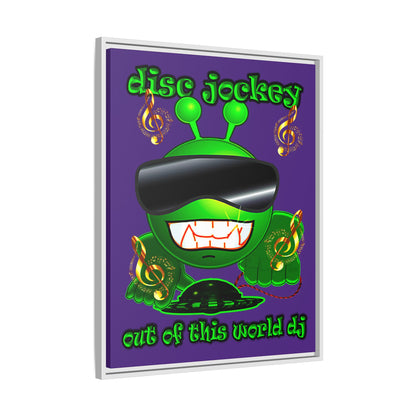 disc jockey - framed canvas art (purple)