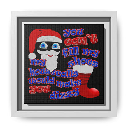 santa's shoes - framed canvas art (black)