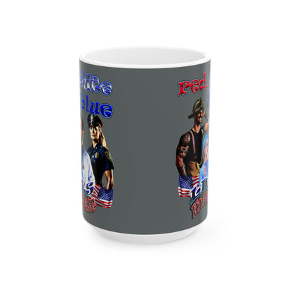 rw&b lives matter - White Mug (dark grey)