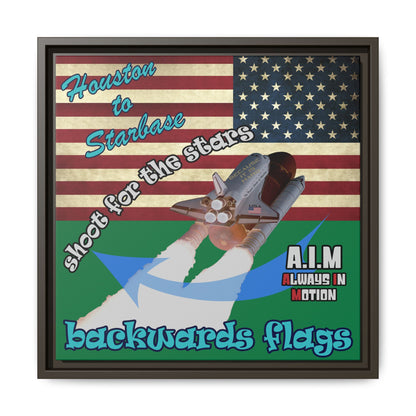 shoot for the stars - framed canvas art (dark green)