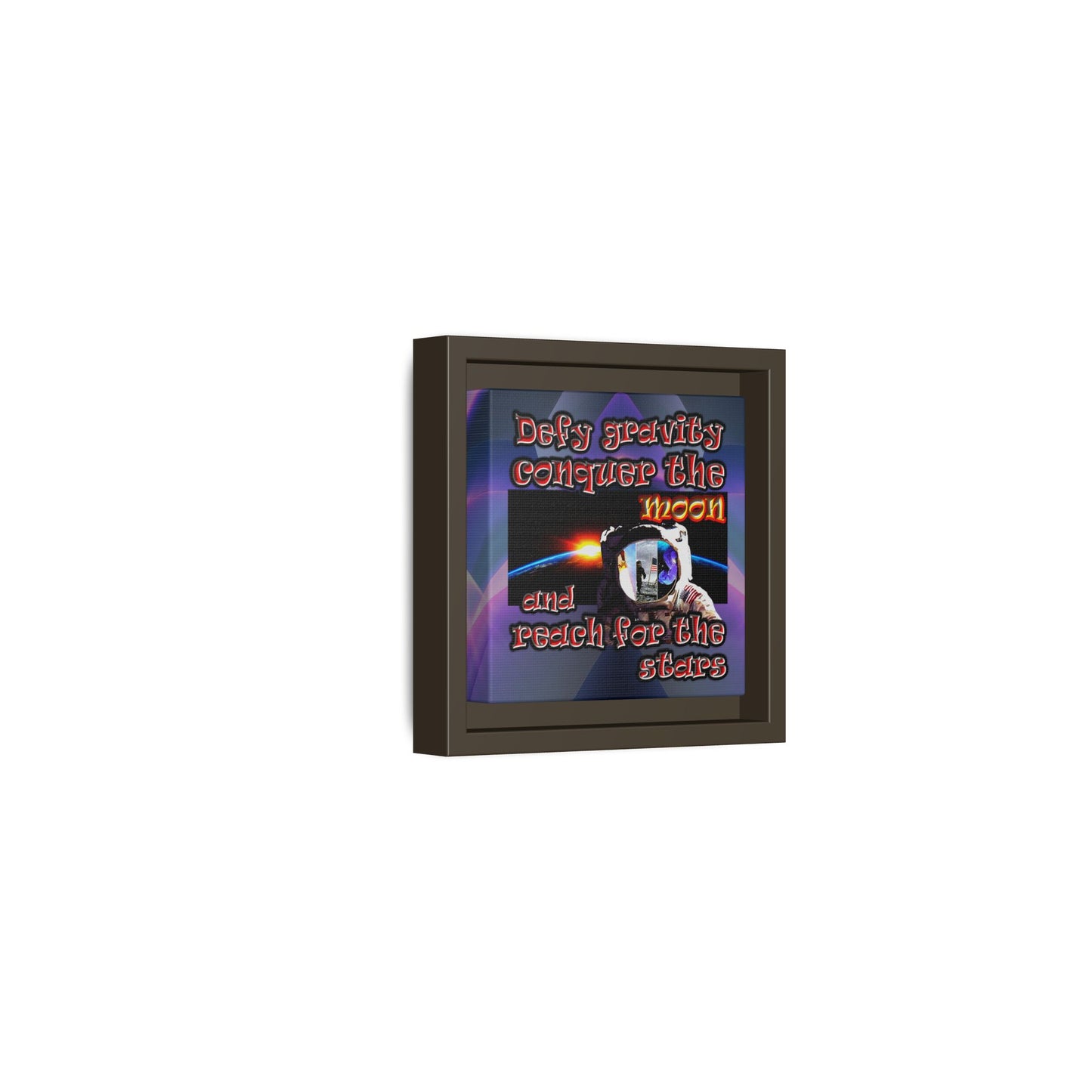 defy conquer reach - framed canvas art (grey-pink wave)