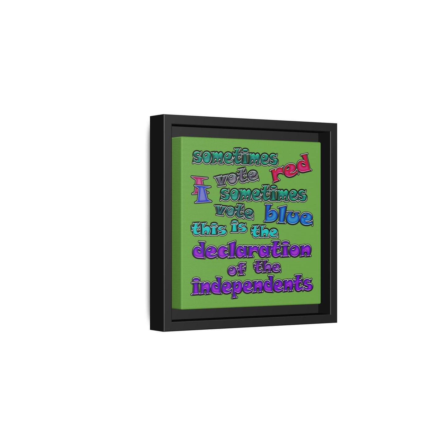 declaration of the independents - framed canvas art (green)