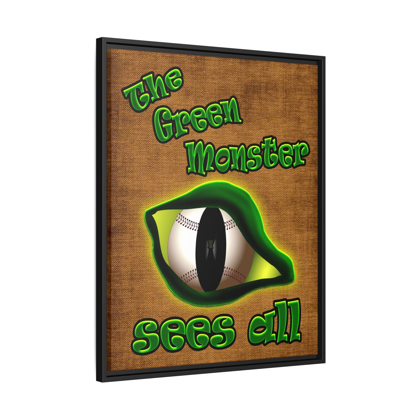 green monster - framed canvas art (brown papyrus)