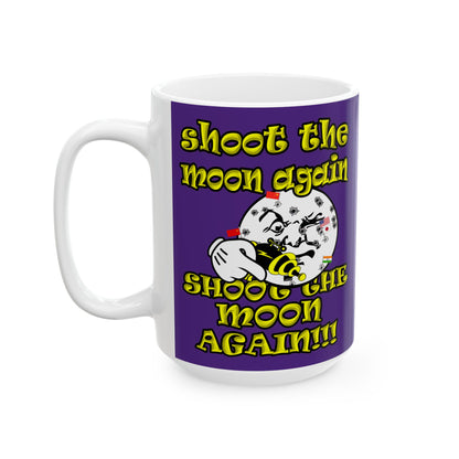 shoot the moon again - White Mug (purple)