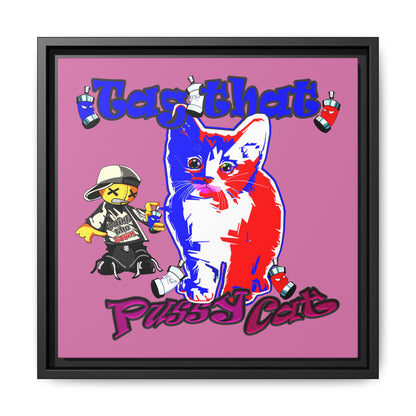 tag that - framed canvas art (light pink)