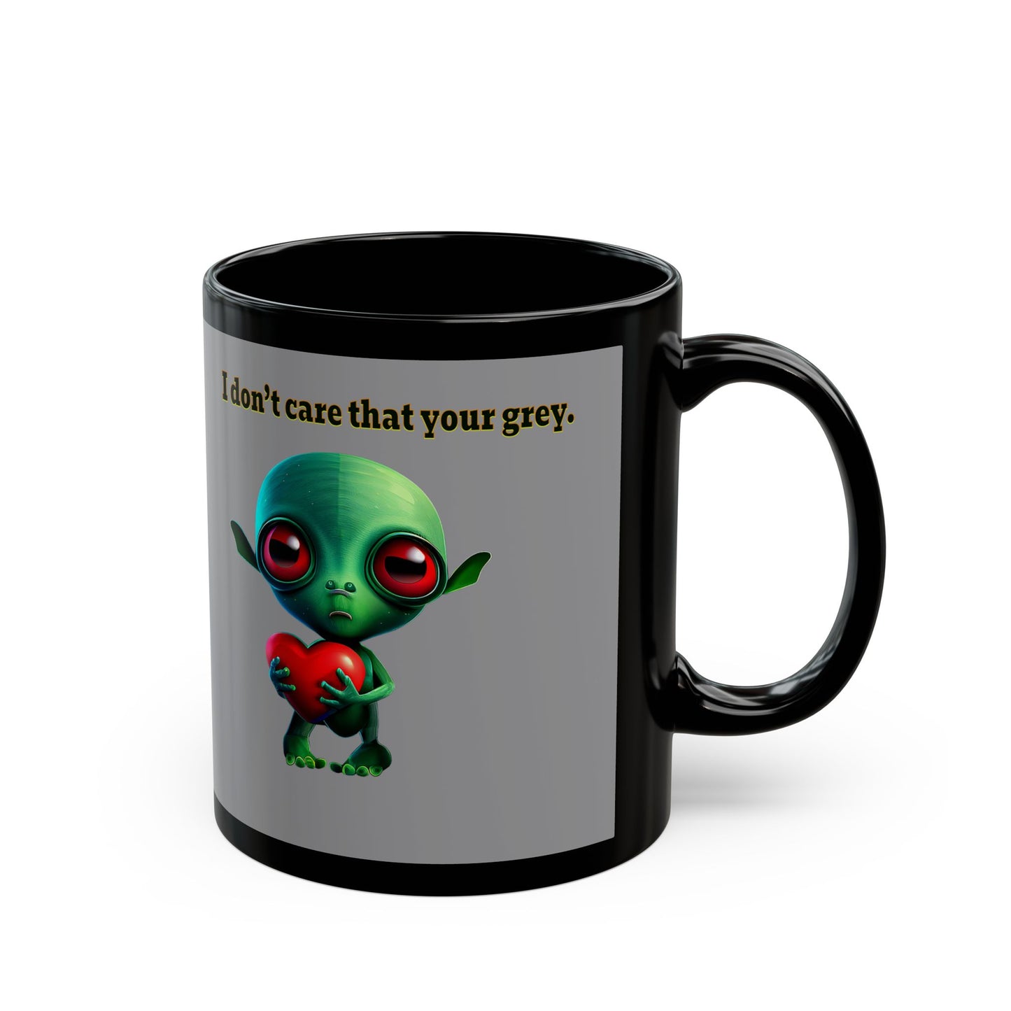 I don't care that your grey - Black Mug (grey)