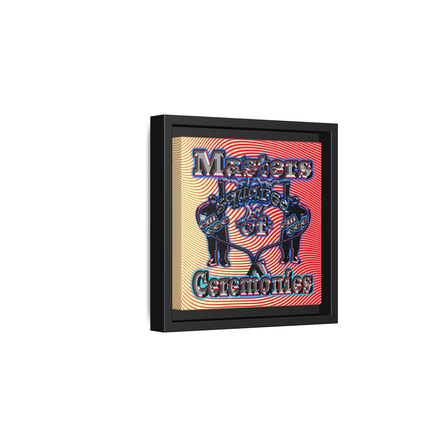 em cee squared - framed canvas art (yellow-orange wave)