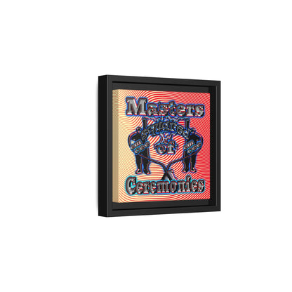 em cee squared - framed canvas art (yellow-orange wave)