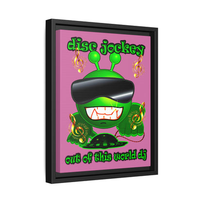 disc jockey - framed canvas art (light pink)
