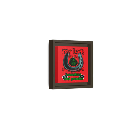 my luck - framed canvas art (red)