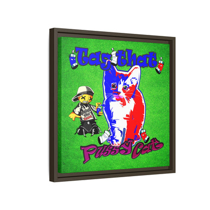 tag that - framed canvas art (green turf)