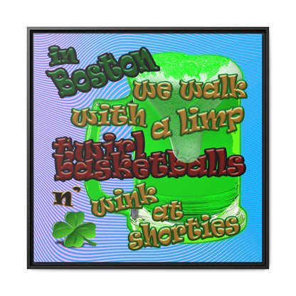 celtics logo - framed canvas art (light blue-purple wave)