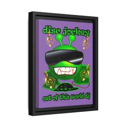 disc jockey - framed canvas art (light purple)