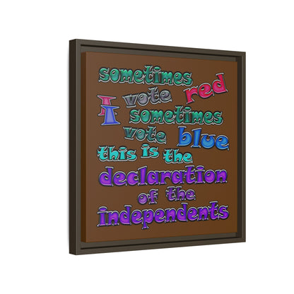 declaration of the independents - framed canvas art (brown)