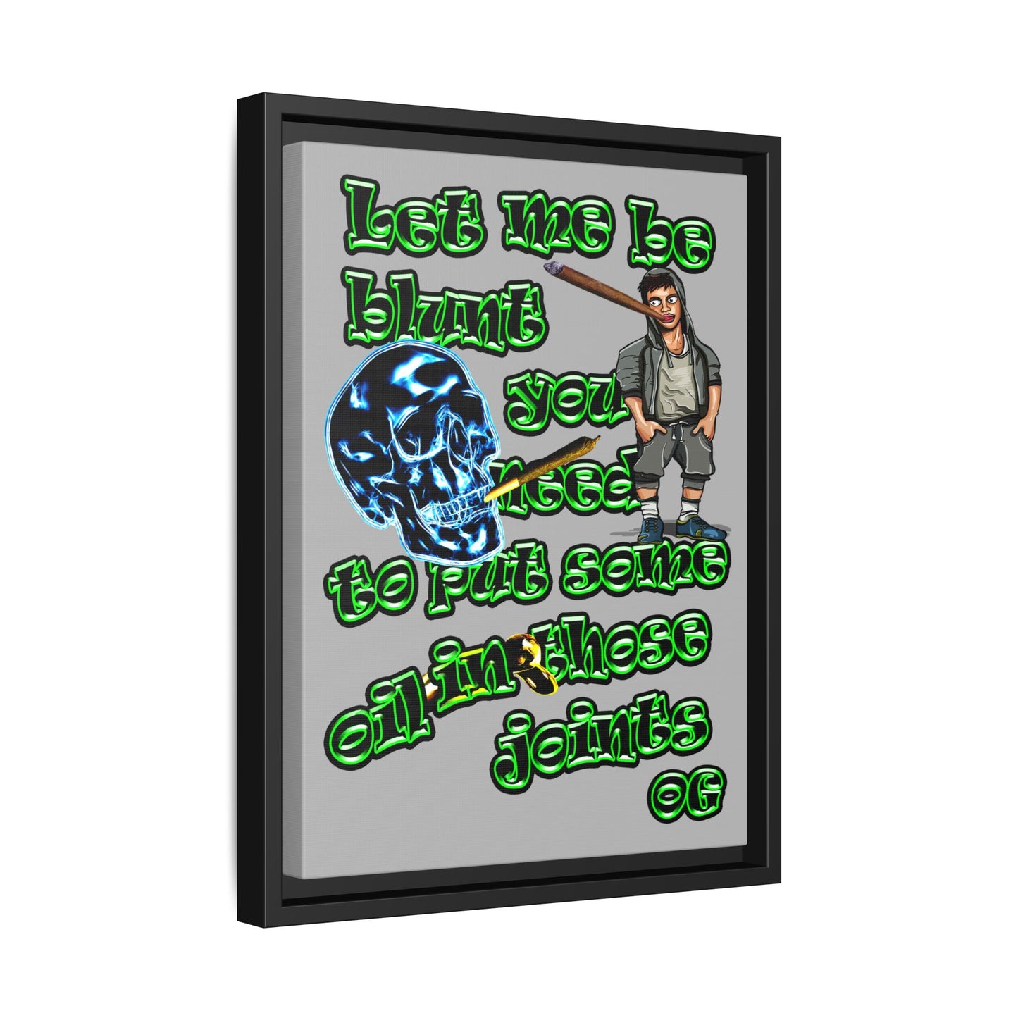 og - framed canvas art (light grey)