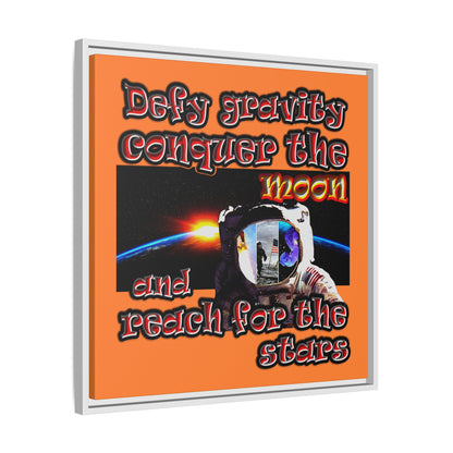 defy conquer reach - framed canvas art (crusta)