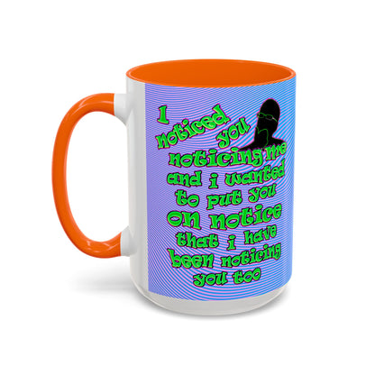 noticed you noticing - Accent Mug (light blue-purple wave)