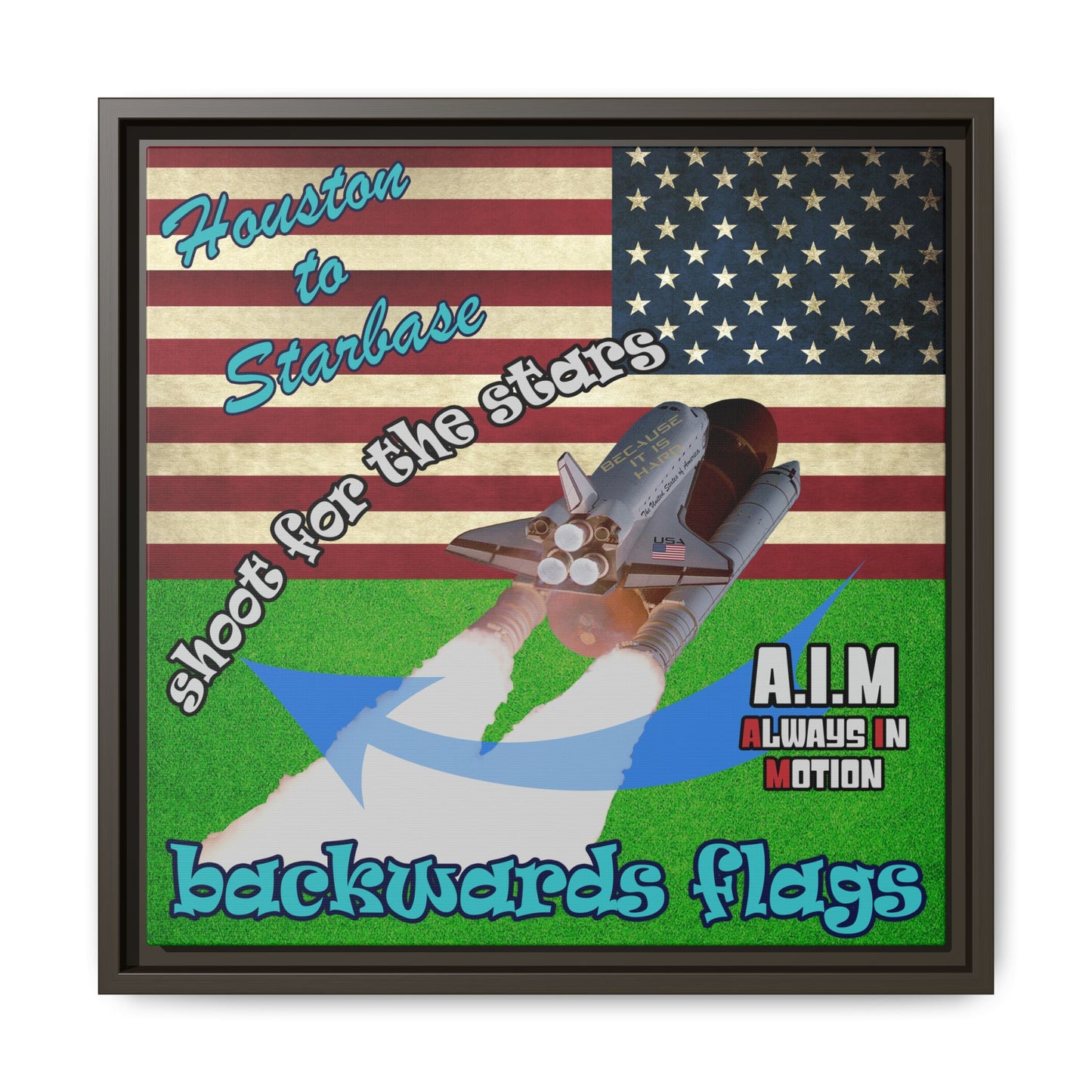 shoot for the stars - framed canvas art (green turf)