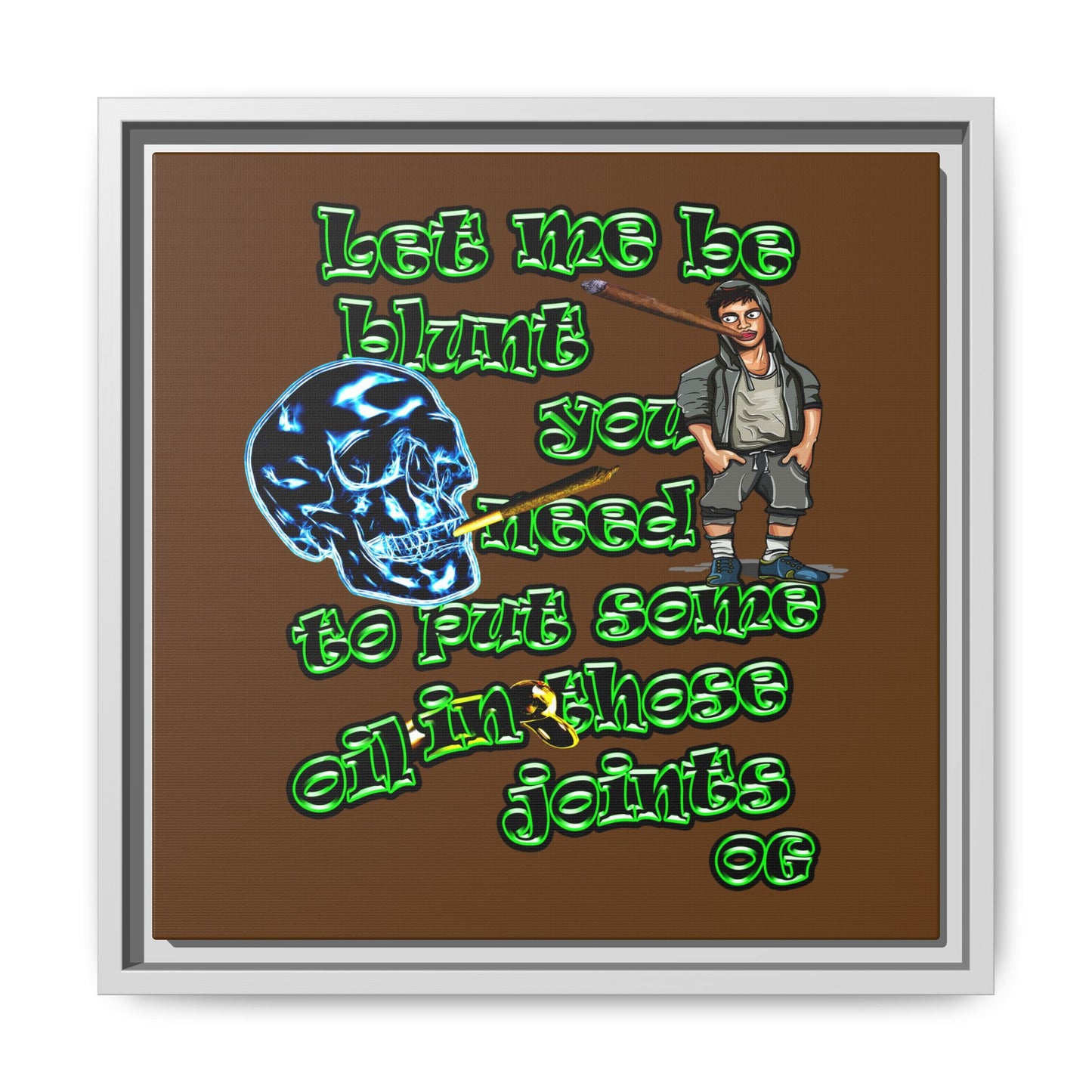 og - framed canvas art (brown)