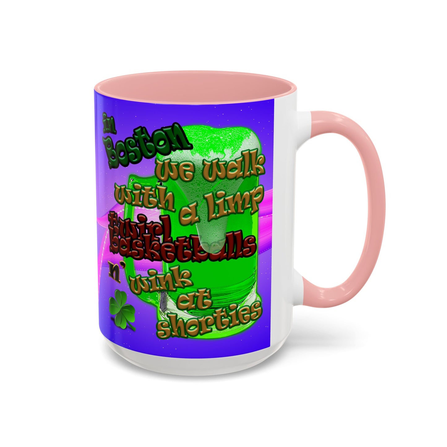 celtics logo - Accent Mug (purple-pink wave)