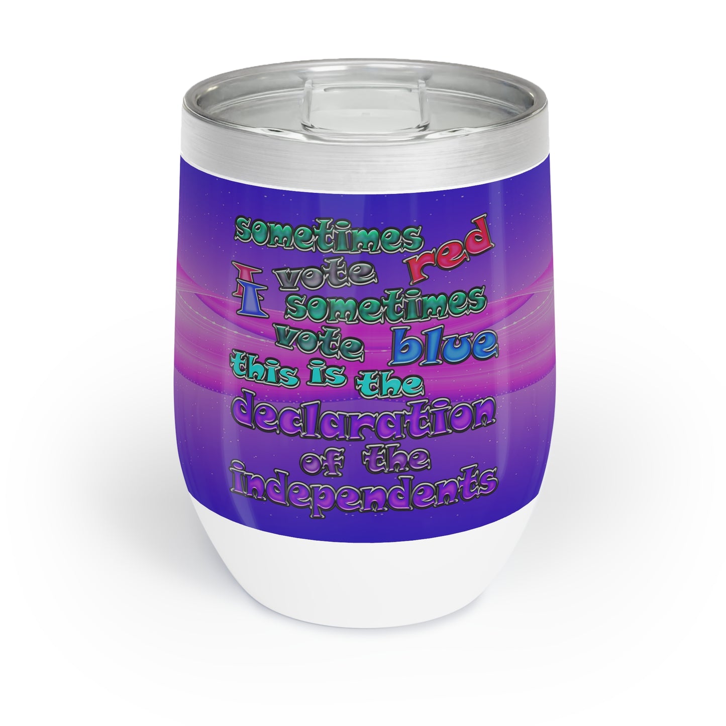 declaration of the independents - Chill Wine Tumbler (purple-pink wave)