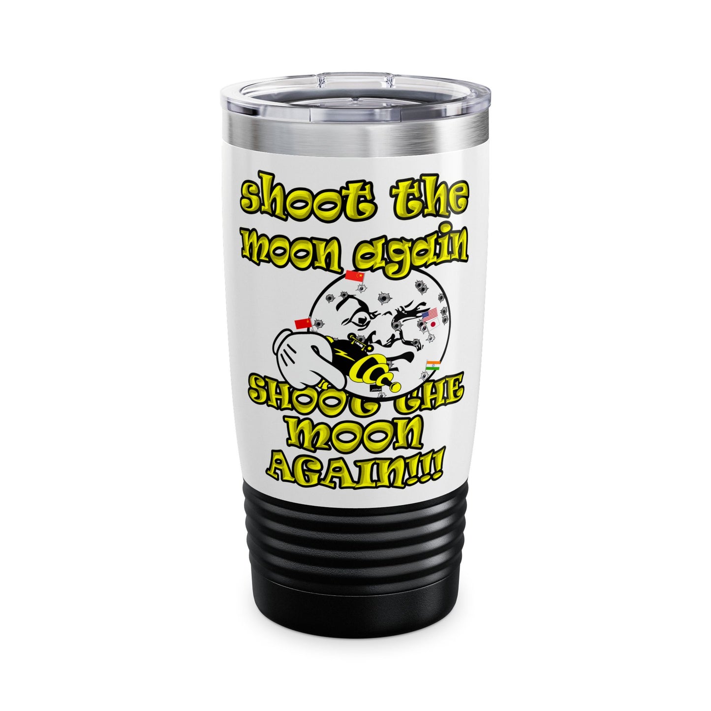 shoot the moon again - Ringneck Tumbler, 20oz (white)