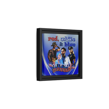 rw&b lives matter - framed canvas art (blue-white wave)