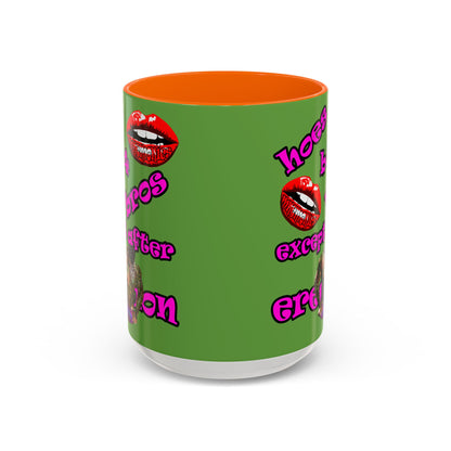 hoes b4 bros - Accent Mug (green)