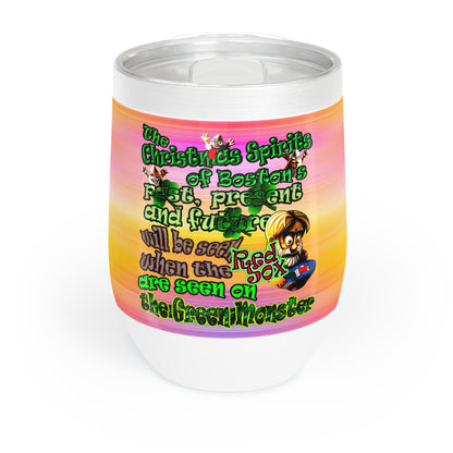 christmas spirits of boston - Chill Wine Tumbler (color blur)