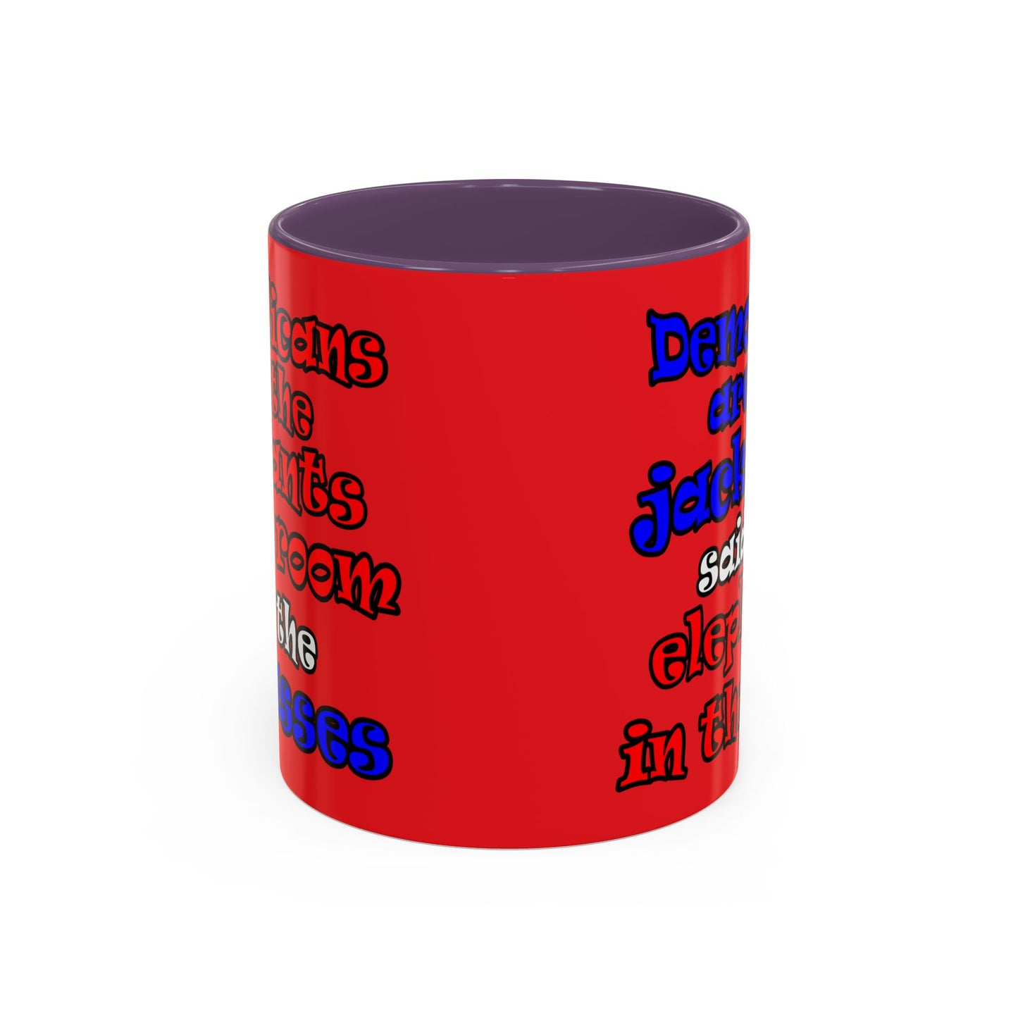 donkeys and elephants - Accent Mug (red)