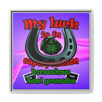 my luck - framed canvas art (purple-pink wave)