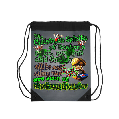christmas spirits of boston - Drawstring Bag (grey-light grey)