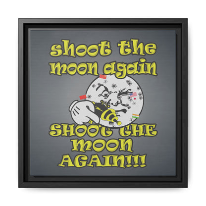 shoot the moon again - framed canvas art (grey-light grey)