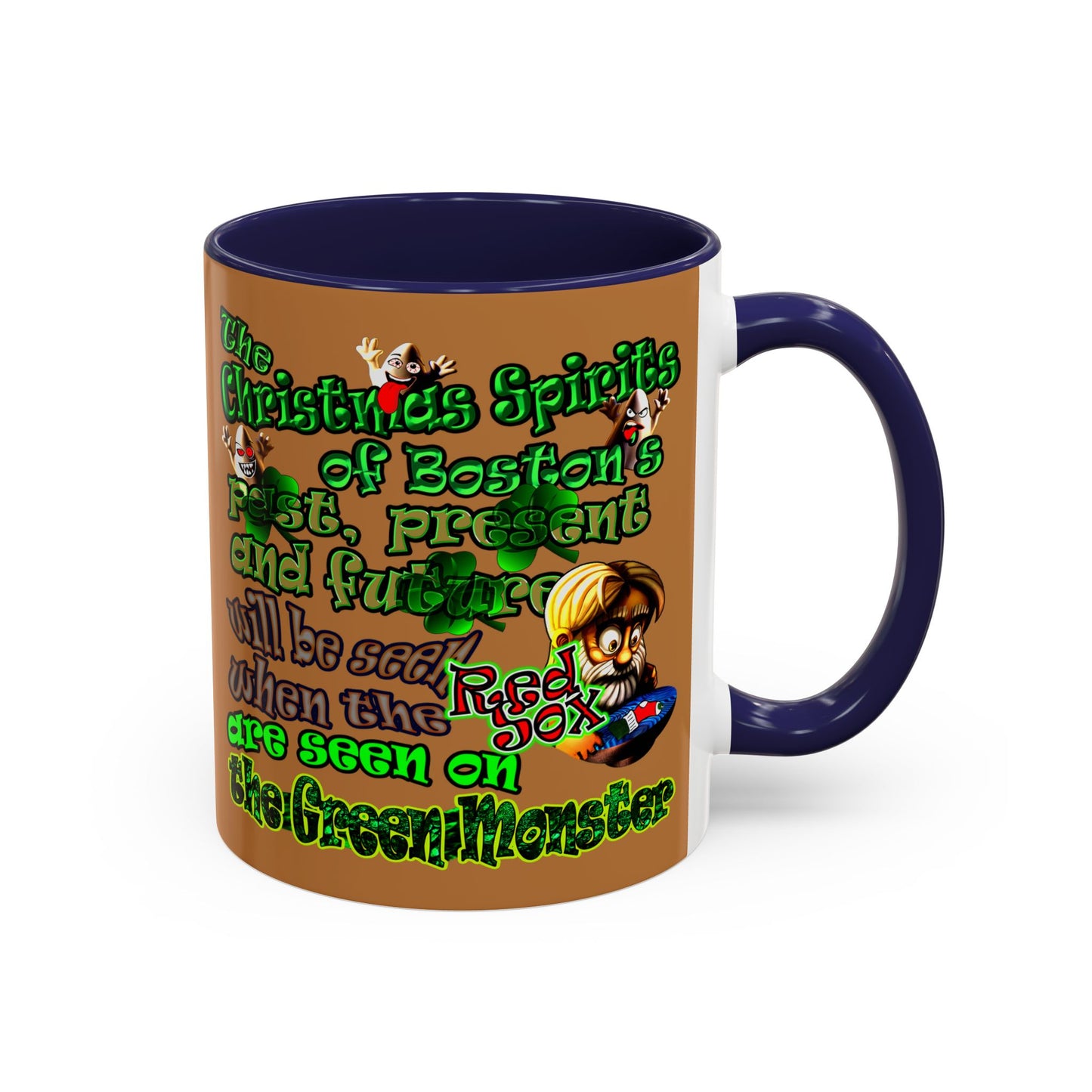 christmas spirits of boston - Accent Mug (light brown)