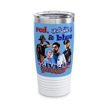 rw&b lives matter - Ringneck Tumbler, 20oz (light blue)